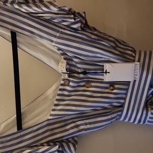 Adorable Paisie striped square necked jumpsuit, size Large, new with tags